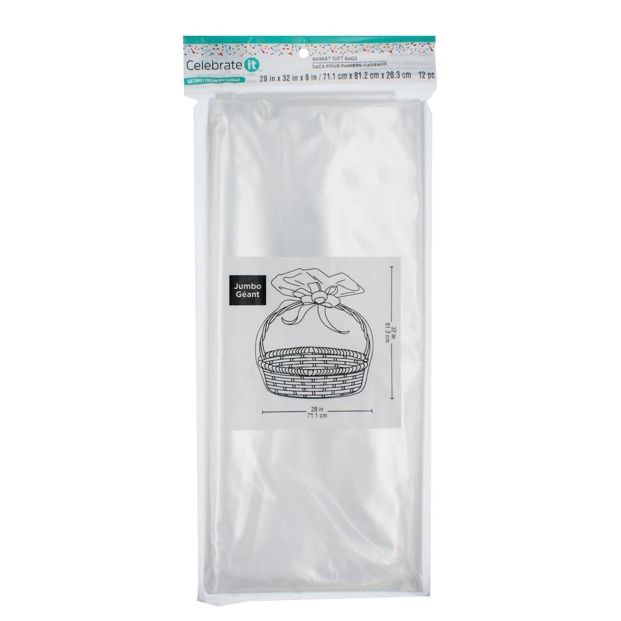 Jumbo Clear Basket Gift Bags by Celebrate It™, 12ct.